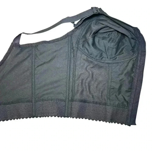Underscore Women's Bra Black Size 40C Longline Bra Corset Wirefree Front Close - Picture 7 of 11